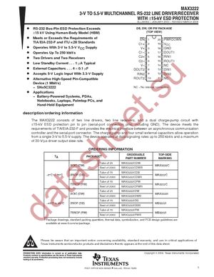 MAX3222IPW datasheet  